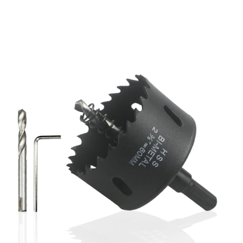 Bi-Metall Lochsäge 60mm von REAWI - Für Holz, Metall, Kunststoff, Trockenbau & weiche Metalle, inkl. Pilotbohrer - Ideal für Heimwerker Bi-Metall Lochsäge 60mm von REAWI - Für Holz, Metall, Kunststoff, Trockenbau & weiche Metalle, inkl. Pilotbohrer - Ideal für Heimwerker von REAWI