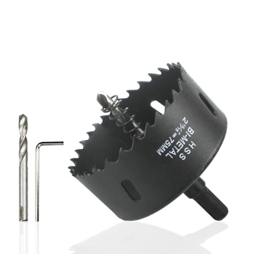 Bi-Metall Lochsäge 75mm von REAWI - Für Holz, Metall, Kunststoff, Trockenbau & weiche Metalle, inkl. Pilotbohrer - Ideal für Heimwerker Bi-Metall Lochsäge 75mm von REAWI - Für Holz, Metall, Kunststoff, Trockenbau & weiche Metalle, inkl. Pilotbohrer - Ideal für Heimwerker von REAWI