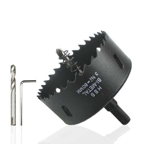 Bi-Metall Lochsäge 80mm von REAWI - Für Holz, Metall, Kunststoff, Trockenbau & weiche Metalle, inkl. Pilotbohrer - Ideal für Heimwerker Bi-Metall Lochsäge 80mm von REAWI - Für Holz, Metall, Kunststoff, Trockenbau & weiche Metalle, inkl. Pilotbohrer - Ideal für Heimwerker von REAWI