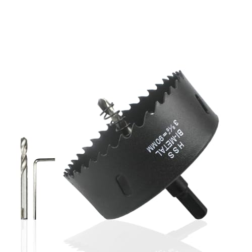 Bi-Metall Lochsäge 90mm von REAWI - Für Holz, Metall, Kunststoff, Trockenbau & weiche Metalle, inkl. Pilotbohrer - Ideal für Heimwerker Bi-Metall Lochsäge 90mm von REAWI - Für Holz, Metall, Kunststoff, Trockenbau & weiche Metalle, inkl. Pilotbohrer - Ideal für Heimwerker von REAWI