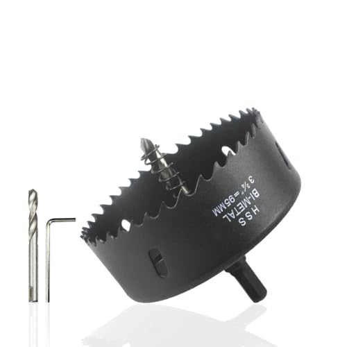 Bi-Metall Lochsäge 95mm von REAWI - Für Holz, Metall, Kunststoff, Trockenbau & weiche Metalle, inkl. Pilotbohrer - Ideal für Heimwerker von REAWI