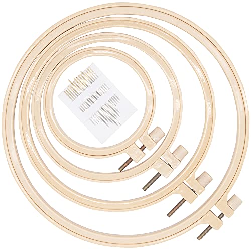 4 Größen rund Stickrahmen-Set,Embroidery Hoop, stickrahmen klein,Embroidery Ring,Kunststoff, Kreis, Kreuzstich, Ringe für Heimwerker, Basteln, Nähen, inklusive 16 Nähnadeln mit goldenem Öhr 4 Größen rund Stickrahmen-Set,Embroidery Hoop, stickrahmen klein,Embroidery Ring,Kunststoff, Kreis, Kreuzstich, Ringe für Heimwerker, Basteln, Nähen, inklusive 16 Nähnadeln mit goldenem Öhr von REBECASKYENS