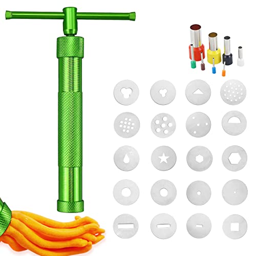 REBECASKYENS Tonpressen Clay Handwerk, Edelstahl Zuckerpaste Extruder, Fondant Presse mit 20 Formen, Dekoration Werkzeug Backen Baking Tool REBECASKYENS Tonpressen Clay Handwerk, Edelstahl Zuckerpaste Extruder, Fondant Presse mit 20 Formen, Dekoration Werkzeug Backen Baking Tool von REBECASKYENS