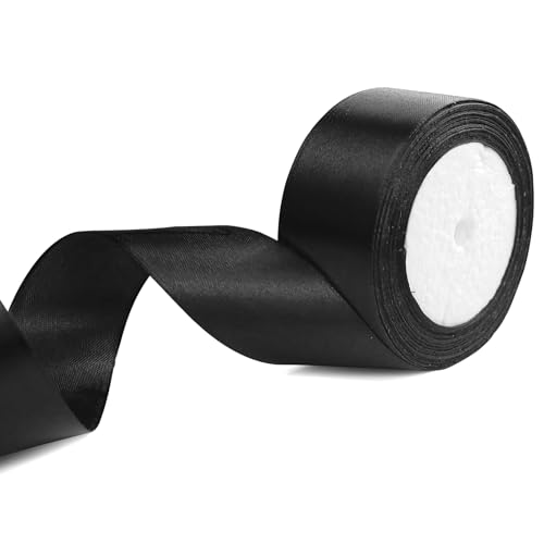 Satinband Schwarz 40mm, 23 Meters Dekoration Geschenkband Fein Schleifenband, Stoffband für Luftballons, Hochzeit, Taufe und Geburtstag Geschenke Der Valentinstag Verpackung von Geschenken Satinband Schwarz 40mm, 23 Meters Dekoration Geschenkband Fein Schleifenband, Stoffband für Luftballons, Hochzeit, Taufe und Geburtstag Geschenke Der Valentinstag Verpackung von Geschenken von REBECASKYENS