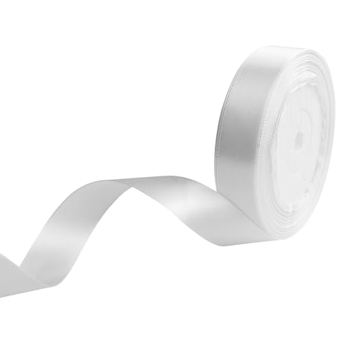 Satinband Weiß 20mm, 22 Meters Dekoration Geschenkband Fein Schleifenband, Stoffband für Luftballons, Hochzeit, Taufe und Geburtstag Geschenke Der Valentinstag Verpackung von Geschenken Satinband Weiß 20mm, 22 Meters Dekoration Geschenkband Fein Schleifenband, Stoffband für Luftballons, Hochzeit, Taufe und Geburtstag Geschenke Der Valentinstag Verpackung von Geschenken von REBECASKYENS