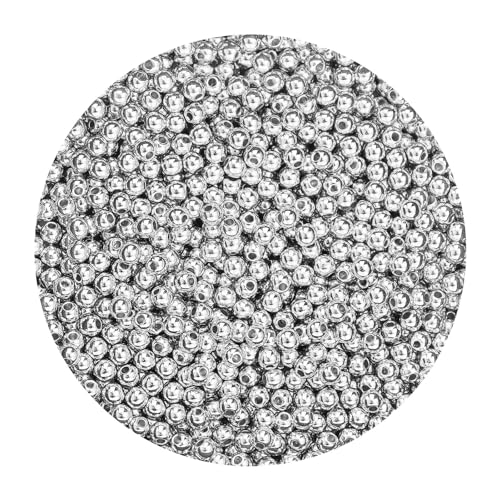 Silber Perlen, 1500 StüCk 4mm Runde Perlen Zum AuffäDeln Mini Perlen FüR Diy ArmbäNder Halskette Schmuckherstellung Bastelbedarf Silber Perlen, 1500 StüCk 4mm Runde Perlen Zum AuffäDeln Mini Perlen FüR Diy ArmbäNder Halskette Schmuckherstellung Bastelbedarf von REBECASKYENS