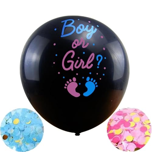 1 Stück 36 Zoll Geschlecht Verkünden Ballons mit Rosa,Blau Konfetti und Nadel,Boy or Girl Konfettikanone XXL Schwarz Ballon,Gender Reveal Party Deko,Für Party Dekoration 1 Stück 36 Zoll Geschlecht Verkünden Ballons mit Rosa,Blau Konfetti und Nadel,Boy or Girl Konfettikanone XXL Schwarz Ballon,Gender Reveal Party Deko,Für Party Dekoration von REBECCAGIBSON