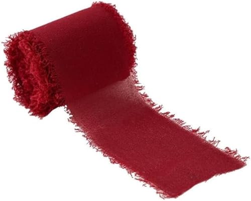 4 Stück Satinband Rot Breites Stoffband Geschenkband Hochzeit Bordeauxrot für die Dekoration von Geschenken, Blumensträußen, Bastelprojekten von REBECCAGIBSON