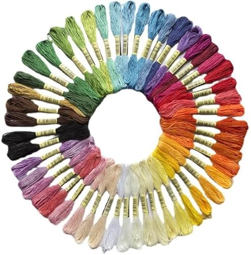 52 Farben Stickgarn Set, Embroidery Floss Multifarben,Bunt Perlgarn Zum Sticken,Sehr Gut Geeignet Für Die Herstellung Von Freundschaftsbänder Knüpfen,Stickereien Und Kreuzstichen von REBECCAGIBSON