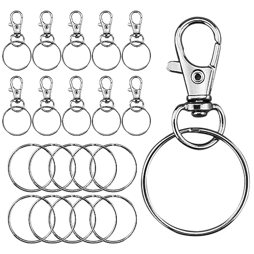 Schlüsselanhänger-Ringe zum Basteln mit Drehgelenk, 30 Sets montiert, Hardware, Schlüsselringe für Schlüsselanhänger, Handwerk und Lanyards (Schlüsselanhänger 30 Stücke + Schlüsselring 30 Stücke) Schlüsselanhänger-Ringe zum Basteln mit Drehgelenk, 30 Sets montiert, Hardware, Schlüsselringe für Schlüsselanhänger, Handwerk und Lanyards (Schlüsselanhänger 30 Stücke + Schlüsselring 30 Stücke) von REBECCAGIBSON