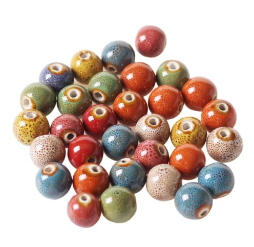 300 Stück Keramikperlen Zum Auffädeln,Bunte Bastelperlen DIY Keramik Perlen Basteln Beads Mit Groß Loch Perlenset für Schmuck Arts Crafts Halskette armbänder Armband Halskette Charms(6mm) von REBECCAHOWARD