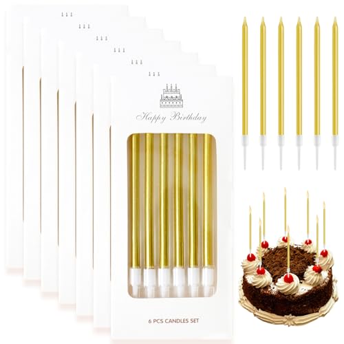 42 Stück Gold Geburtstagskerzen Kuchen, Kerzen Gold Geburtstagskerzen für Torte, Tortenkerzen Geburtstag Kuchen Kerzen Kinder Kuchenkerzen für Geburtstagsfeier Hochzeitsparty, Abschlussfeier von REBECCAHOWARD
