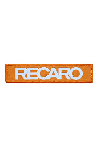 RECARO Patch Originals | 2er Set | 110 x 25mm |Zum Aufnähen oder Aufbügeln | Hochwertiges Patches Set zur individuellen Gestaltung (Orange) von RECARO