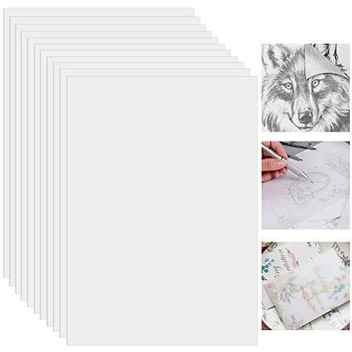 RECHCIGA 100 Blatt Transparentpapier A4 Bedruckbar Zeichenpapier PergamentpapierTransparentes Druckerpapier 110g/m² Pauspapier Architektenpapier Weiß Bastelpapier zum Nachzeichnen Tintenstrahldrucken von RECHCIGA