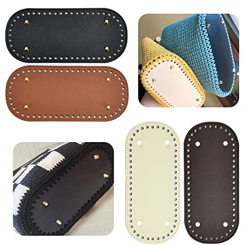 RECHCIGA 4 Stück Taschenboden Leder Taschenboden zum Häkeln Bag Bottom Shaper Kunstleder Tasche Boden 22x10cm Strickbeutel Boden PU Leder Handgewebte Tasche Pad für Handtasche Strickbeutel, 4 Farben RECHCIGA 4 Stück Taschenboden Leder Taschenboden zum Häkeln Bag Bottom Shaper Kunstleder Tasche Boden 22x10cm Strickbeutel Boden PU Leder Handgewebte Tasche Pad für Handtasche Strickbeutel, 4 Farben von RECHCIGA