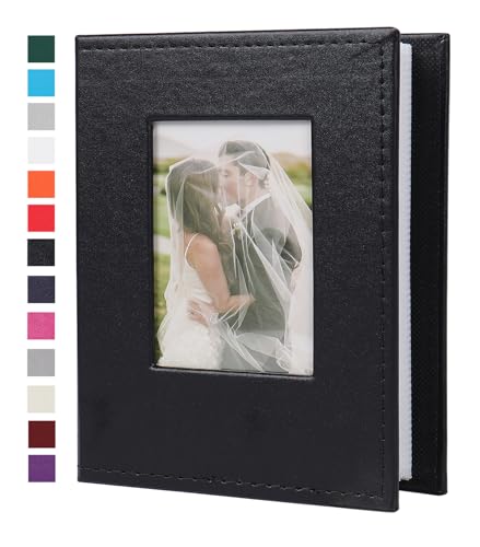 RECUTMS Kleines Fotoalbum, 10,2 x 15,2 cm, 52 Fotos, Mini-Fotobuch, Ledereinband mit Frontfenster, 26 Blatt, für 52 Bilder, Kunstwerke oder Postkarten, Aufbewahrung für Hochzeit, Familie, Baby, Urlaub RECUTMS Kleines Fotoalbum, 10,2 x 15,2 cm, 52 Fotos, Mini-Fotobuch, Ledereinband mit Frontfenster, 26 Blatt, für 52 Bilder, Kunstwerke oder Postkarten, Aufbewahrung für Hochzeit, Familie, Baby, Urlaub von RECUTMS