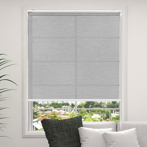 RED GRAPES Lichtfilter-Rollschirm für Innenfenster, Jacquard-Stoff, UV-Schutz, zum Herunterziehen, für Zuhause, Schlafzimmer, Wohnzimmer, einfach zu installieren, 2 Stück (86,4 cm B x 182,9 cm H, Grau RED GRAPES Lichtfilter-Rollschirm für Innenfenster, Jacquard-Stoff, UV-Schutz, zum Herunterziehen, für Zuhause, Schlafzimmer, Wohnzimmer, einfach zu installieren, 2 Stück (86,4 cm B x 182,9 cm H, Grau von RED GRAPES