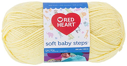RED HEART E746.9200 Soft Baby Steps Garn, einfarbig, babygelb RED HEART E746.9200 Soft Baby Steps Garn, einfarbig, babygelb von RED HEART