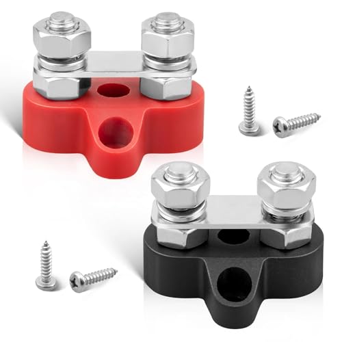 RED WOLF 12 V 150 A Stromverteilerblock, 5/16 Zoll, Doppelbolzen-Sammelschiene, M8-Klemme, Sammelschiene, 12 Volt Gleichstrom, Batterie-Abzweigpfosten für Auto, Boot, Marine, Solarsystem, positiv und RED WOLF 12 V 150 A Stromverteilerblock, 5/16 Zoll, Doppelbolzen-Sammelschiene, M8-Klemme, Sammelschiene, 12 Volt Gleichstrom, Batterie-Abzweigpfosten für Auto, Boot, Marine, Solarsystem, positiv und von RED WOLF