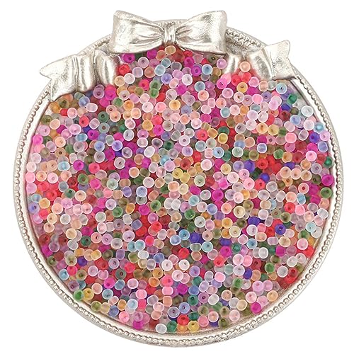 10 g 2/3/4 mm gleichmäßige Größe, matt gefrostet, transparente Glas-Rocailles für DIY-Handwerk, Ohrring, Armband, Schmuckherstellung, 08-3 mm, 220 Stück von REDAEL