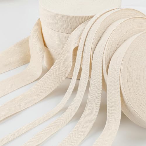 Beige Bänder, 10/15/20/25/30/40/50/60 mm Breite, Twill-Baumwoll-Gurtband, Schrägband für Taschen, Heimtextilien, handgefertigtes Handwerk, Nähzubehör, 60 mm, 50 Yards Beige Bänder, 10/15/20/25/30/40/50/60 mm Breite, Twill-Baumwoll-Gurtband, Schrägband für Taschen, Heimtextilien, handgefertigtes Handwerk, Nähzubehör, 60 mm, 50 Yards von REDAEL