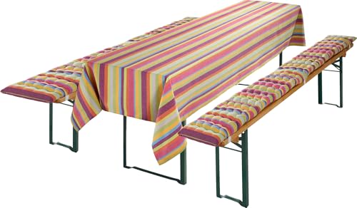 REDBEST Auflagen und Tischdecke 3-TLG. bunt Größe 90x260 cm von REDBEST