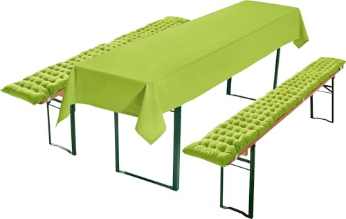 REDBEST Bierbank-Auflagen und Tischdecke 3-teilig apfelgrün Größe 110x260 cm - strapazierstark und langlebig, bequemer Sitzkomfort, mit elastischen Bändern REDBEST Bierbank-Auflagen und Tischdecke 3-teilig apfelgrün Größe 110x260 cm - strapazierstark und langlebig, bequemer Sitzkomfort, mit elastischen Bändern von REDBEST