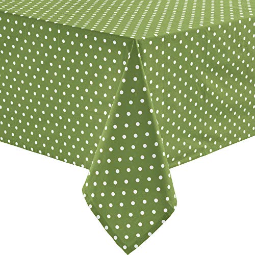 REDBEST Tischdecke, Tischwäsche Punkte Orlando, 100% Baumwolle grün Größe 110x140 cm - Robustes, glattes Gewebe (weitere Farben, Größen) von REDBEST