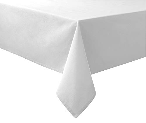 REDBEST Tischdecke, Tischwäsche Uni Seattle, 100% Baumwolle - Robustes, glattes Gewebe, weiß Größe 150x300 cm (weitere Farben, Größen) von REDBEST