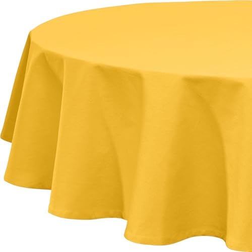 REDBEST Tischdecke Tulsa Baumwolle Curry Größe rund: 160 cm Ø von REDBEST
