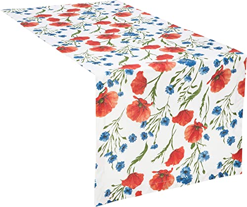 REDBEST Tischwäsche, Tischdecke Serie Mohnblume Mohnblume Größe 40x170 cm von REDBEST