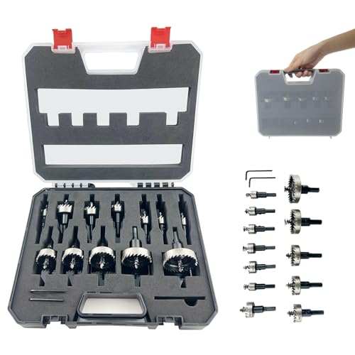 REDKNOT 12 Stück Lochsäge Hartmetall Bohrer 16–50mm Edelstahl Metall Carbid Lochsägen Set 4241 Schnellarbeitsstahl Lochschneider Set mit 2 L-Wrench für Mental Wood Edelstahl-Kunststoff Eisen REDKNOT 12 Stück Lochsäge Hartmetall Bohrer 16–50mm Edelstahl Metall Carbid Lochsägen Set 4241 Schnellarbeitsstahl Lochschneider Set mit 2 L-Wrench für Mental Wood Edelstahl-Kunststoff Eisen von REDKNOT