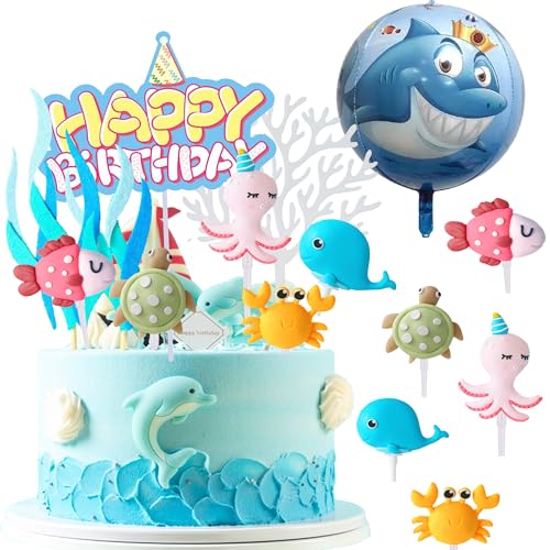 12 Stück 3D Cake Toppers Kinder Baby Party Ozean Themen Kuchen Dekoration Deko 12 Stück 3D Cake Toppers Kinder Baby Party Ozean Themen Kuchen Dekoration Deko von REDO