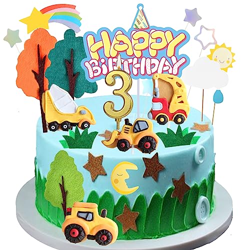 Karikatur 3D 18 Stück Torten Deko Bagger Patent Produkt Baustellen Fahrzeuge Muffin Geburtstag Party Happy Birthday Kuchen Deko Set Cupcake Cake Toppers Supplies Für Jungen Mädchen Kinder Baby 3 Jahr von REDO