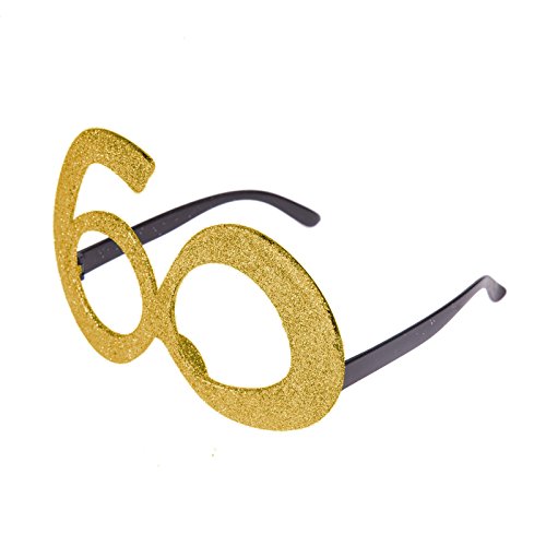 Geburtstagsbrille mit Glitzer, für Partys, 40., 50., 60. Geburtstag, Gold und Silber von REDSTAR