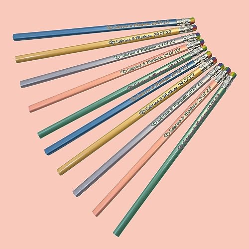 Gravur Holz Holz Bleistifte Mit Gummi Für Hochzeit Geschenk Favors Baby Shower Party Decor Customized 19CM Logo (50pcs) von REEG