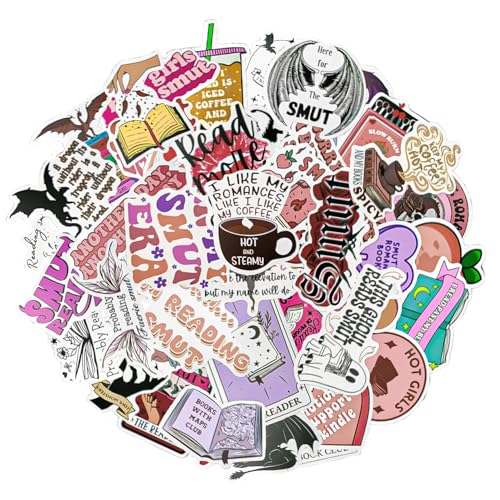 52 Stück ästhetische Sticker, lustige Bücheraufkleber, wasserfest, süße Sticker, Vinyl-Buchaufkleber, Abziehbilder für Laptop, für Wasserflaschen, Scrapbooking, Notizbuch, Laptop 52 Stück ästhetische Sticker, lustige Bücheraufkleber, wasserfest, süße Sticker, Vinyl-Buchaufkleber, Abziehbilder für Laptop, für Wasserflaschen, Scrapbooking, Notizbuch, Laptop von REEKNOKOL