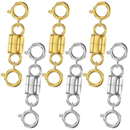 6 Stück magnetische Halskettenverschlüsse, Magnetverschlüsse für Halsketten, Armbänder, magnetische Halskettenverschlüsse, magnetische Schmuckverschlüsse für die Schmuckherstellung (Gold/Silber) 6 Stück magnetische Halskettenverschlüsse, Magnetverschlüsse für Halsketten, Armbänder, magnetische Halskettenverschlüsse, magnetische Schmuckverschlüsse für die Schmuckherstellung (Gold/Silber) von REEKNOKOL