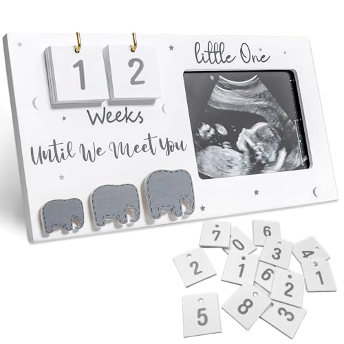 Baby-Scan-Bilderrahmen, Schwangerschafts-Scan-Bilderrahmen, Holz-Baby-Scan-Rahmen, Countdown-Wochen, Ultraschall-Baby-Scan-Bilderrahmen, Geschenke für werdende Mütter, Schwangerschaftsgeschenke von REEKNOKOL