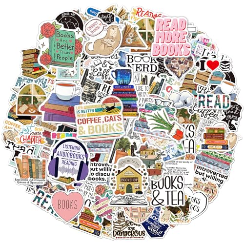 Buchaufkleber, 100 Stück, motivierende Leseaufkleber, wasserfest, ästhetische Aufkleber, Vinyl-Leseaufkleber für Bücher, Wasserflaschen, Laptops, Sammelalbum, Gepäck Buchaufkleber, 100 Stück, motivierende Leseaufkleber, wasserfest, ästhetische Aufkleber, Vinyl-Leseaufkleber für Bücher, Wasserflaschen, Laptops, Sammelalbum, Gepäck von REEKNOKOL