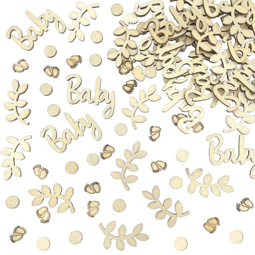REEKNOKOL 100 Stück Babyparty-Konfetti, Tischkonfetti für Jungen und Mädchen, neutrale Babyparty-Dekorationen, Tischkonfetti aus Holz für Babypartys REEKNOKOL 100 Stück Babyparty-Konfetti, Tischkonfetti für Jungen und Mädchen, neutrale Babyparty-Dekorationen, Tischkonfetti aus Holz für Babypartys von REEKNOKOL