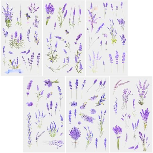 REEKNOKOL 12 Bögen Blumenaufkleber, natürliche Lavendelaufkleber, Selbstklebende Blumenaufkleber, Vinyl-Blumenaufkleber für Scrapbook-Zubehör, Karten, Laptops, Basteln, Flaschen, Journaling REEKNOKOL 12 Bögen Blumenaufkleber, natürliche Lavendelaufkleber, Selbstklebende Blumenaufkleber, Vinyl-Blumenaufkleber für Scrapbook-Zubehör, Karten, Laptops, Basteln, Flaschen, Journaling von REEKNOKOL