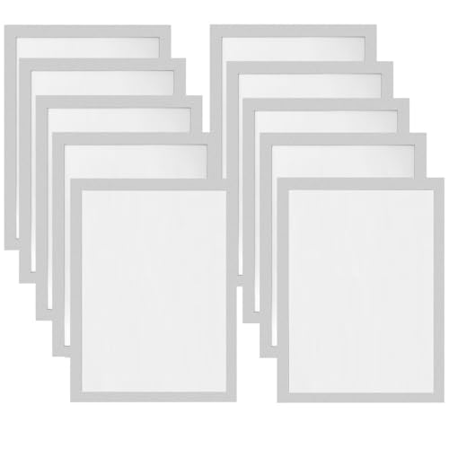 Reforung 10 Stück Magnetrahmen A4 Info-Rahmen selbstklebend Einstecktasche Infotasche Blatthalter Magnetverschluss Plakatrahmen für Informationsrahmen Wand und Fenster Info-Rahmen DIN A4, Silber Reforung 10 Stück Magnetrahmen A4 Info-Rahmen selbstklebend Einstecktasche Infotasche Blatthalter Magnetverschluss Plakatrahmen für Informationsrahmen Wand und Fenster Info-Rahmen DIN A4, Silber von REFORUNG