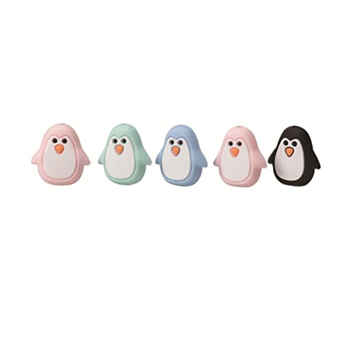 10 STÜCKE Silikonperlen Bulk DIY Herstellung Halskette Armband Schlüsselanhänger-Pinguin von REFROMAX