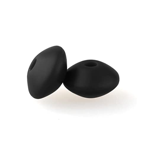 50 Stück 12 mm Linsen-Silikonperlen Perle DIY Silikon-Abakus-Perlen-Halskette für die Schmuckherstellung DIY Handwerksherstellung-Smokey Black von REFROMAX