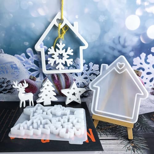 Silikonformen Gießformen Anhänger, Weihnachten Silikonform, Kerzenformen Zum Gießen, Giessformen Silikon Gipsformen, DIY Handwerk (4 Typen) von REGAPOG