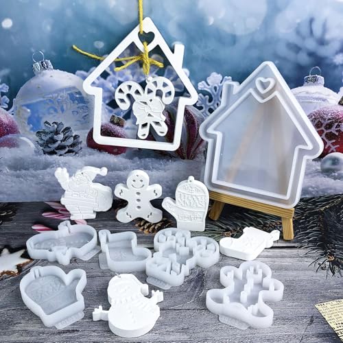 Silikonformen Gießformen Anhänger, Weihnachten Silikonform Weihnachten, Weihnachten Kerzenformen Zum Gießen, Giessformen Silikon Gipsformen Zum Gießen, DIY Weihnachten Handwerk (6 Typen) von REGAPOG