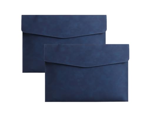 Dokumentenmappe, PU-Leder, A4, wasserdicht, Portfolio, Umschlag, Ordner, Organizer, für Papier, Schreibwaren, Tablets und PC, Blau, 2 Stück Dokumentenmappe, PU-Leder, A4, wasserdicht, Portfolio, Umschlag, Ordner, Organizer, für Papier, Schreibwaren, Tablets und PC, Blau, 2 Stück von REGELIPPLE