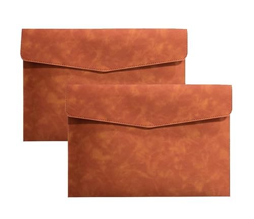 Dokumentenmappen, PU-Leder, A4, wasserdicht, Portfolio, Umschlag, Ordner, Organizer, für Papier, Schreibwaren, Tablets und PC, Braun, 2 Stück von REGELIPPLE