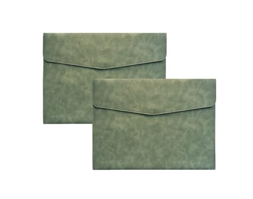 Dokumentenmappen, PU-Leder, A4, wasserdicht, Portfolio, Umschlag, Ordner, Organizer, für Papier, Schreibwaren, Tablets und PC, Hellgrün, 2 Stück Dokumentenmappen, PU-Leder, A4, wasserdicht, Portfolio, Umschlag, Ordner, Organizer, für Papier, Schreibwaren, Tablets und PC, Hellgrün, 2 Stück von REGELIPPLE